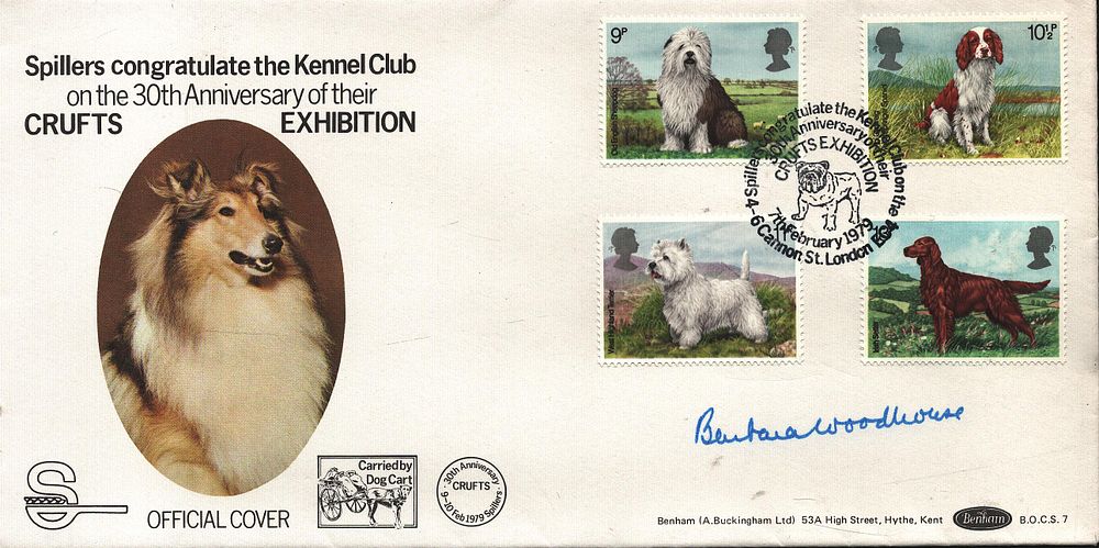 Lot 304: Barbara Woodhouse signed FDC. Spillers Congratulate the Kennel...