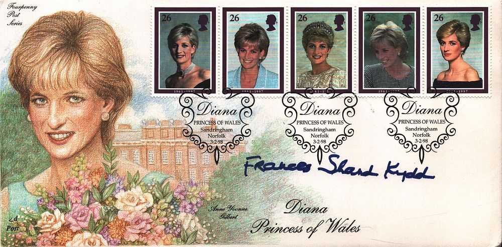 Lot 306: Frances Shand Kydd signed FDC (Mother of Diana...