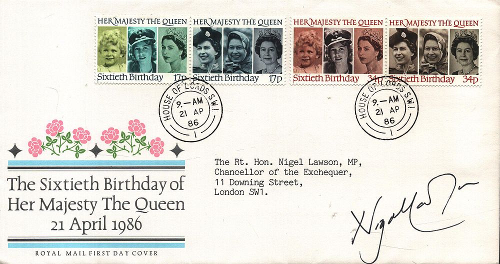 Lot 327: Nigel Lawson, MP The Rt. Hon. signed FDC....