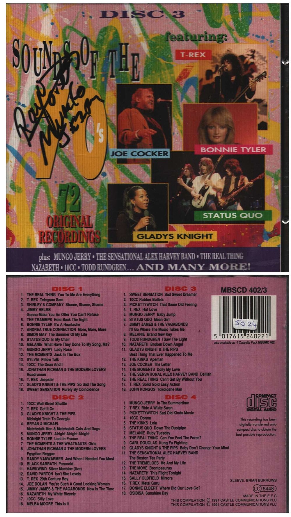 Lot 332: Mungo Jerry signed CD Sleeve plus 1 other...