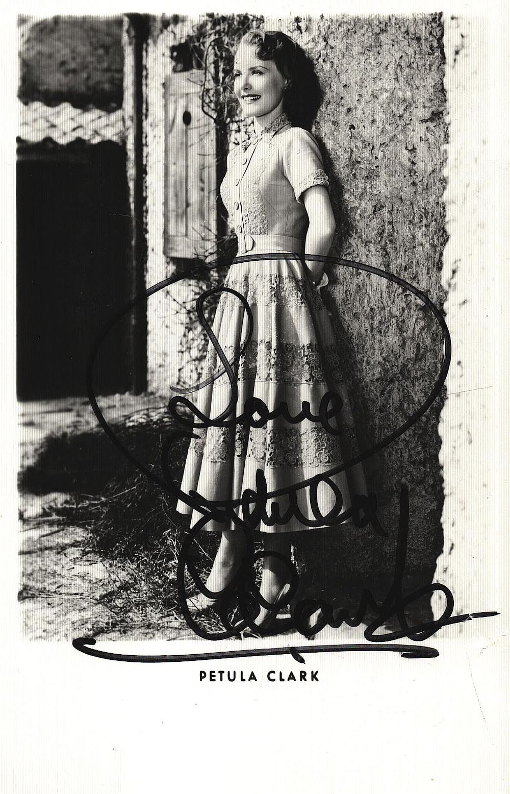 Lot 340: Petula Clark signed 5.5x3.5 inch black & white...