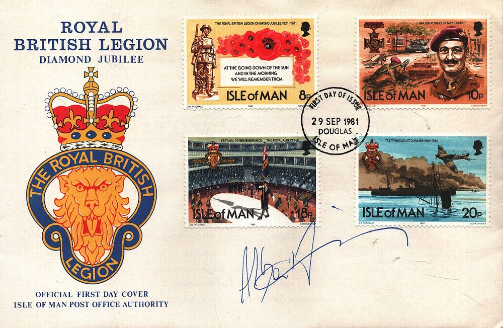 Lot 344: Albert Finney signed FDC. Royal British Legion Diamond...