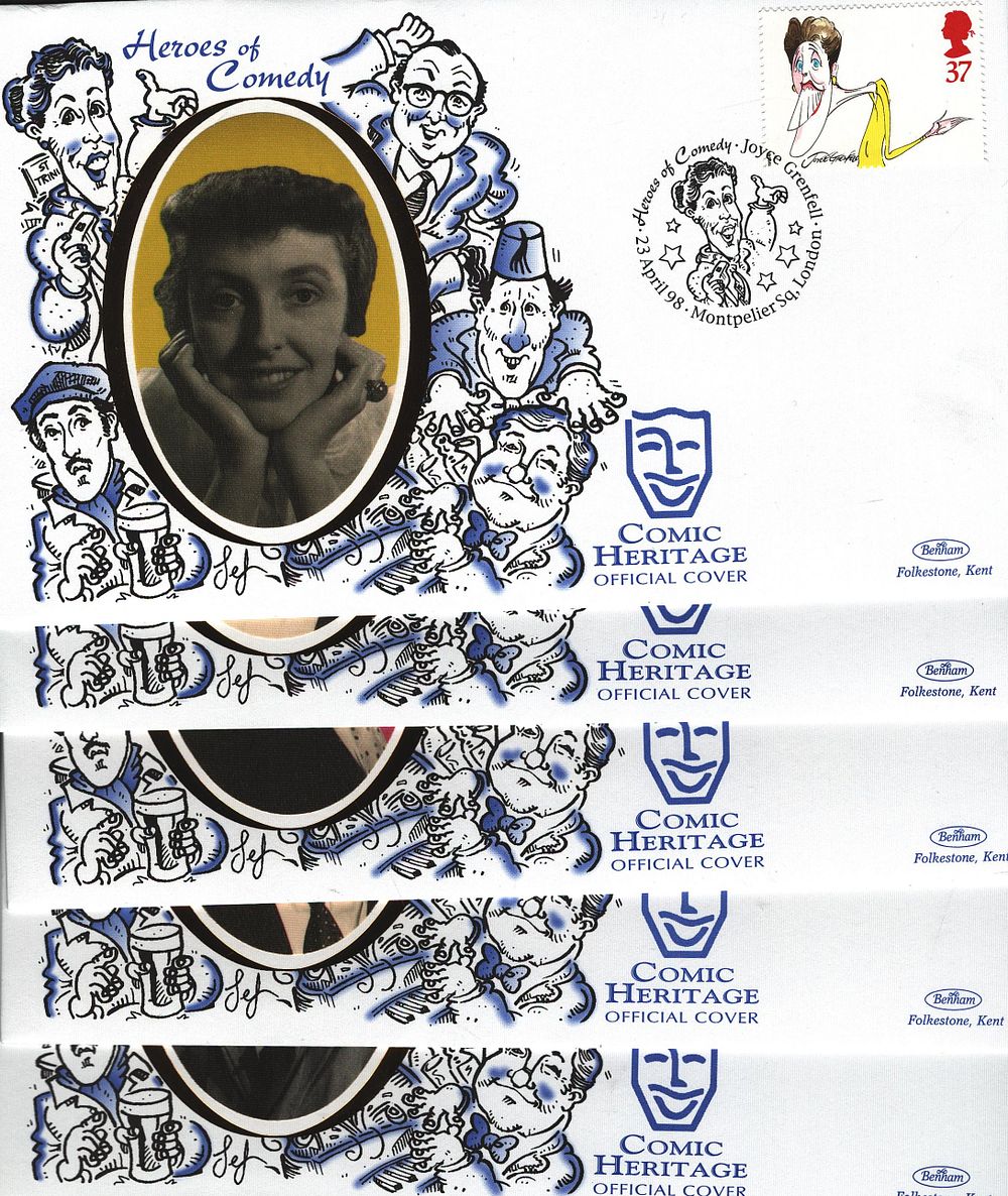 Lot 350: FDC Benham Collection 5. Heroes of Comedy Comic...