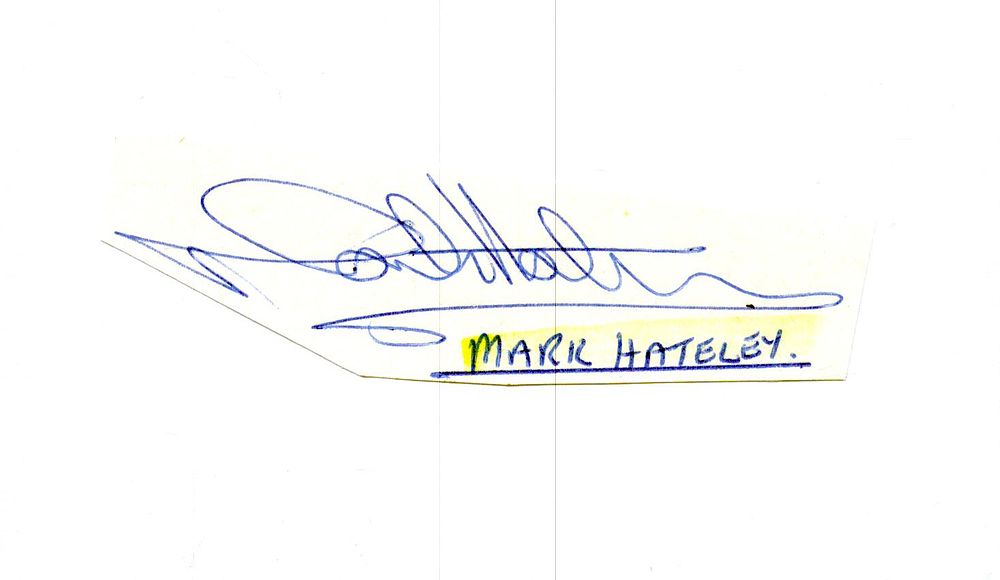 Lot 356: Mark Hatekey signed signature piece.