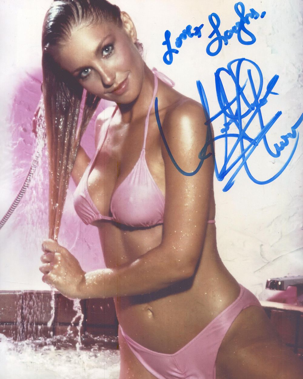 Lot 358: Heather Thomas signed coloured photo, approx. 10x8.