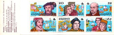 500 Anniversary Discovery of America, Booklet 6 Spanish Stamps.