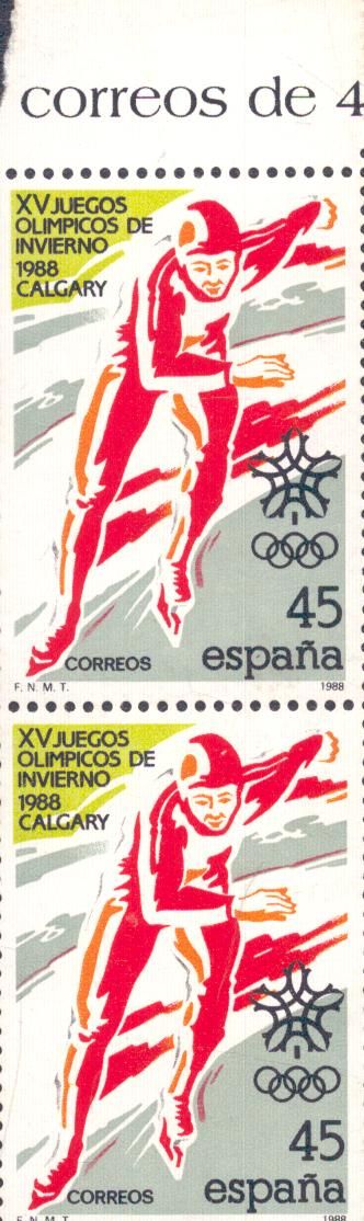 Lot 389: Calgary Winter Games 1988 Spanish Stamps.