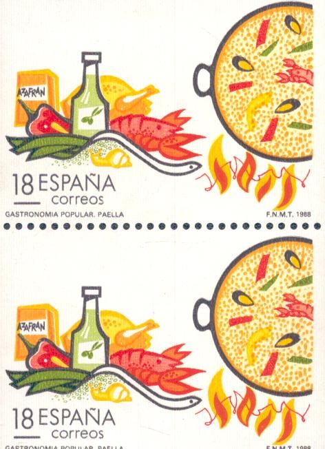 Lot 393: Ingredients Paella MNH Spanish Stamps.