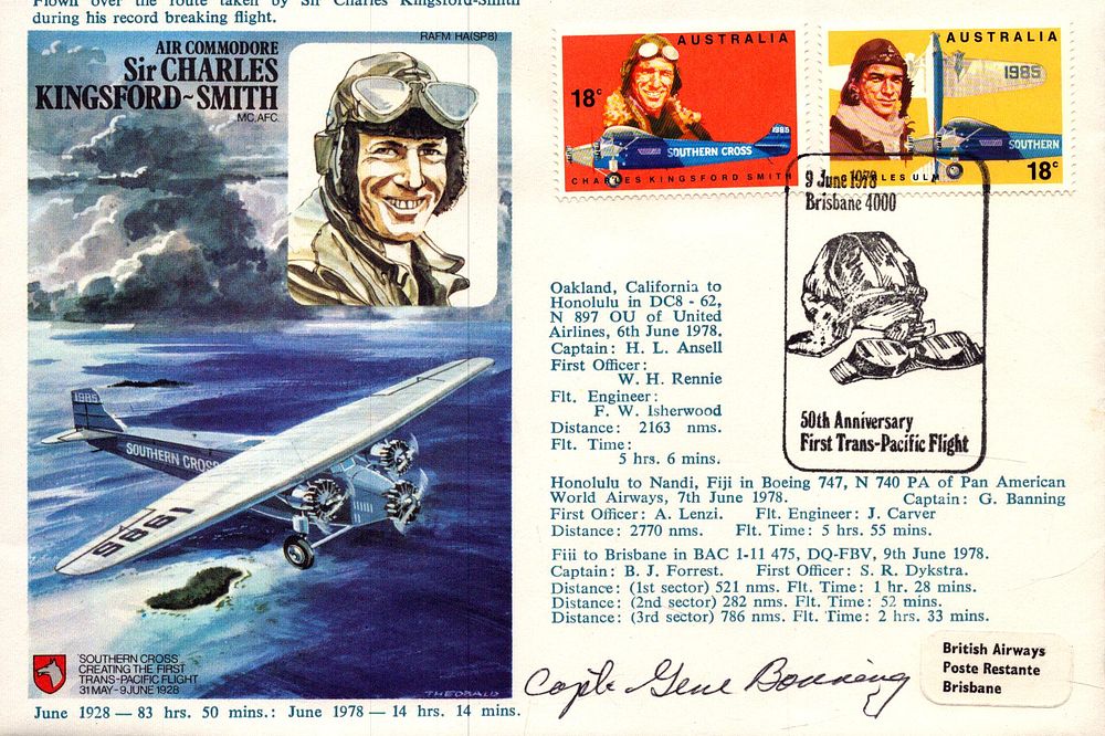 Lot 425: Captain G Banning signed Sir Charles Kingsford-Smith 50th...