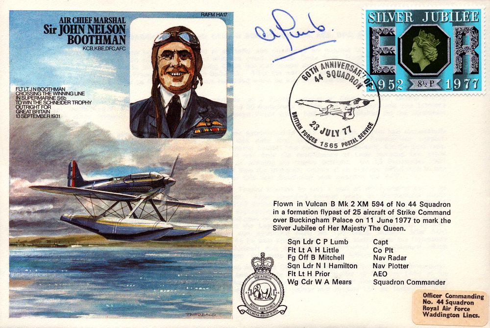 Lot 437: Sqn Ldr C P Lumb signed Sir John...