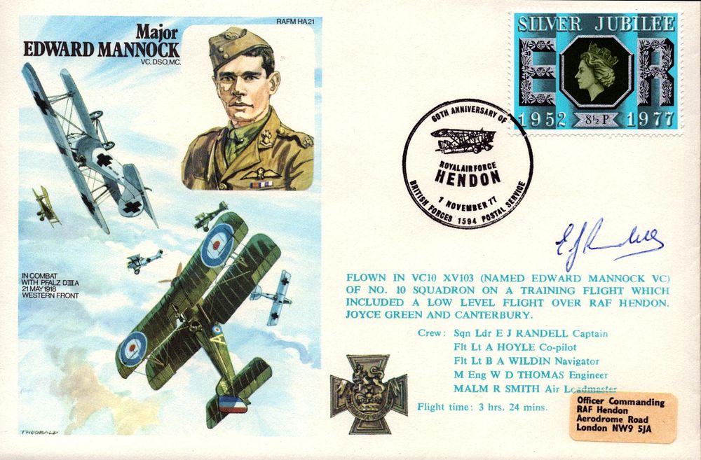 Lot 441: Sqn Ldr E J Randell signed Major Edward...