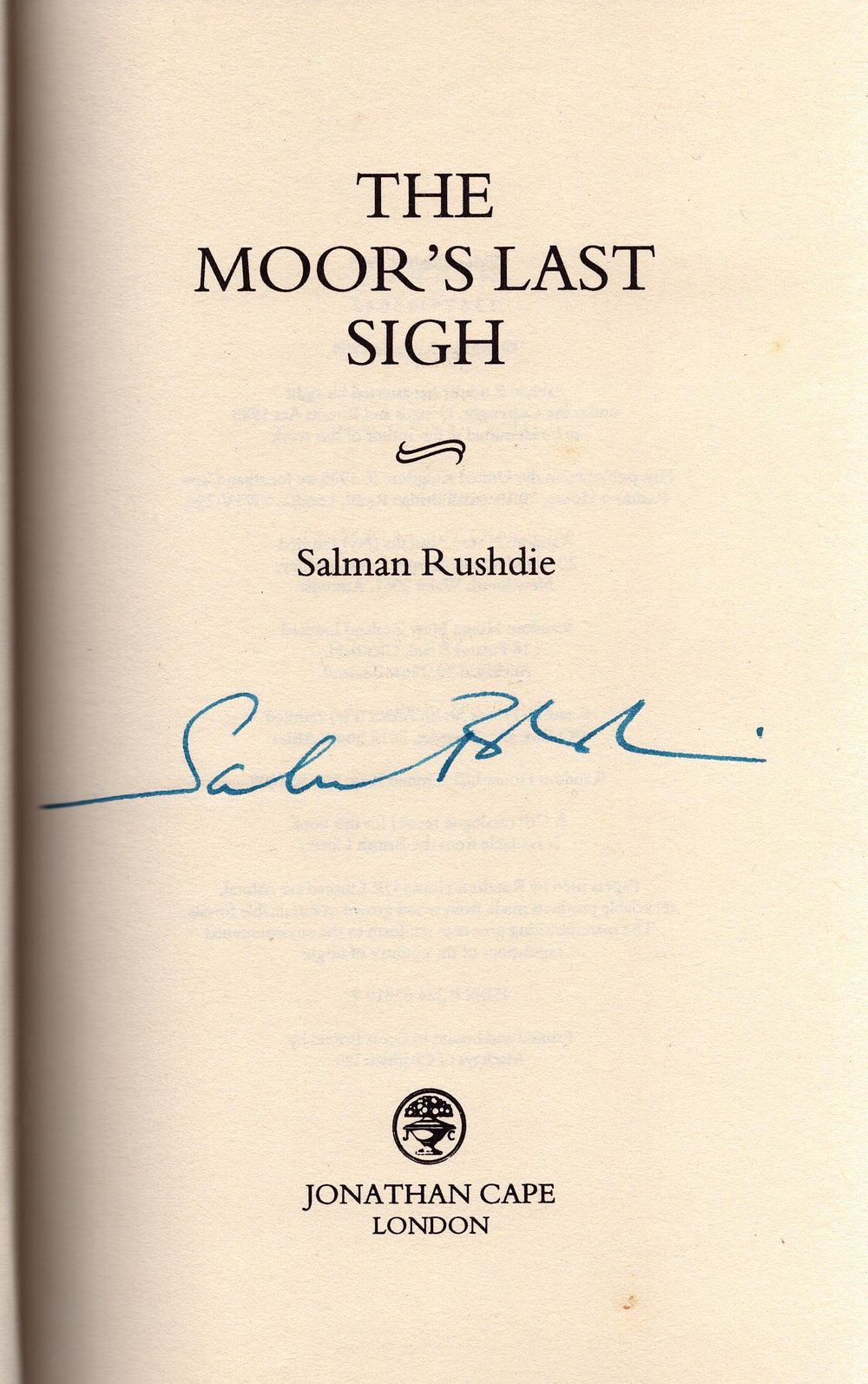 Lot 449: Salman Rushdie signed first edition hardback book titled...