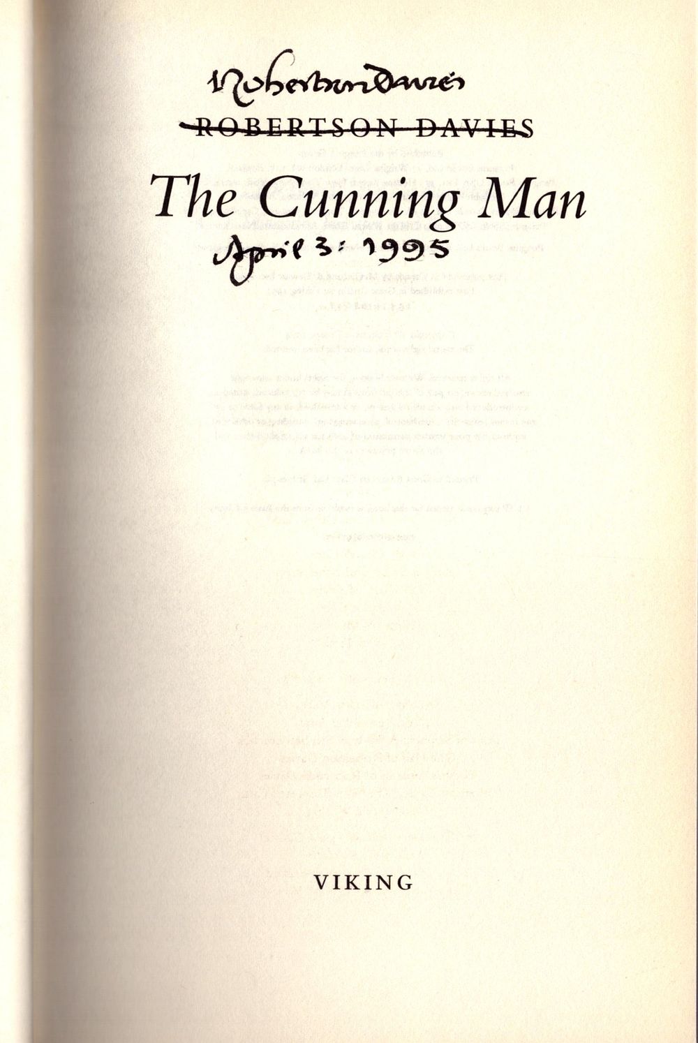 Lot 454: Robertson Davies signed first edition hardback book titled...