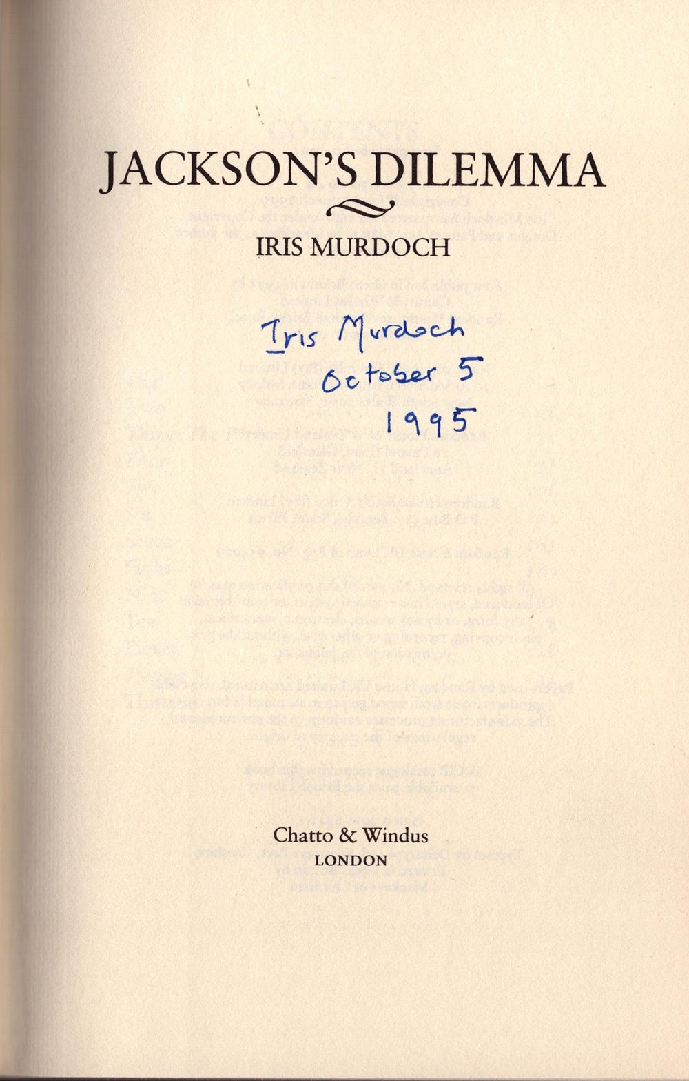Lot 457: Iris Murdoch signed first edition hardback book titled...