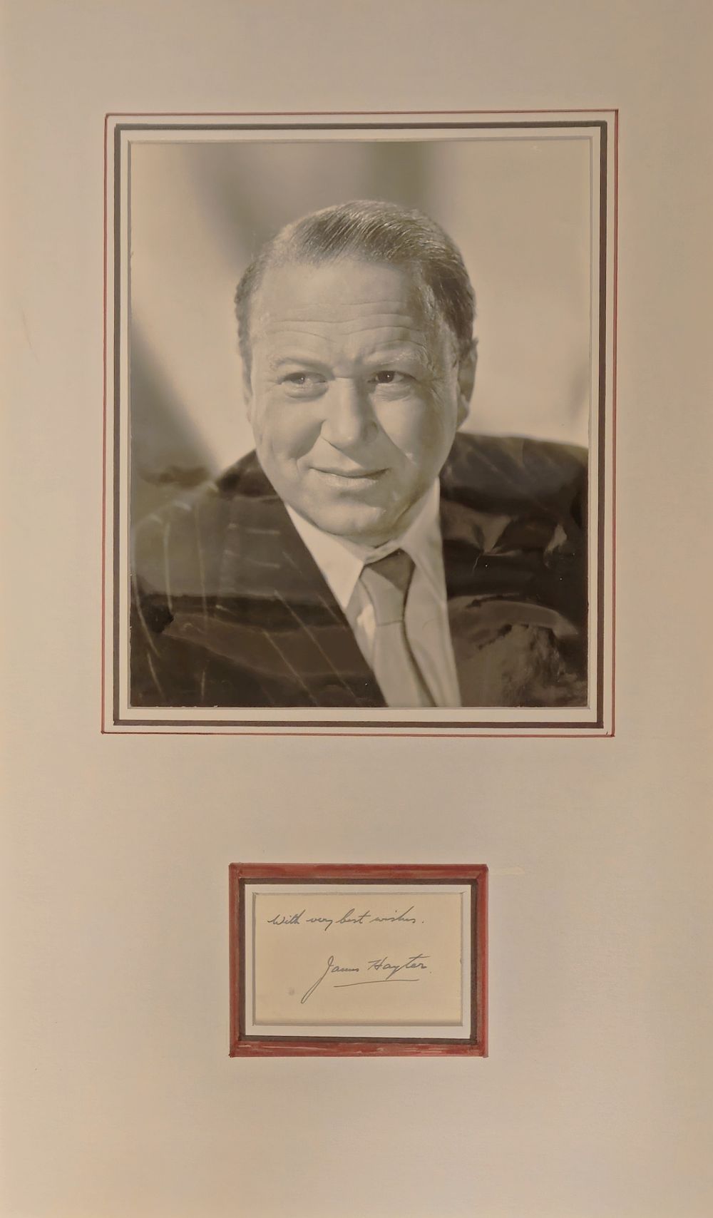 Lot 483: James Hayter signature piece mounted below black and...