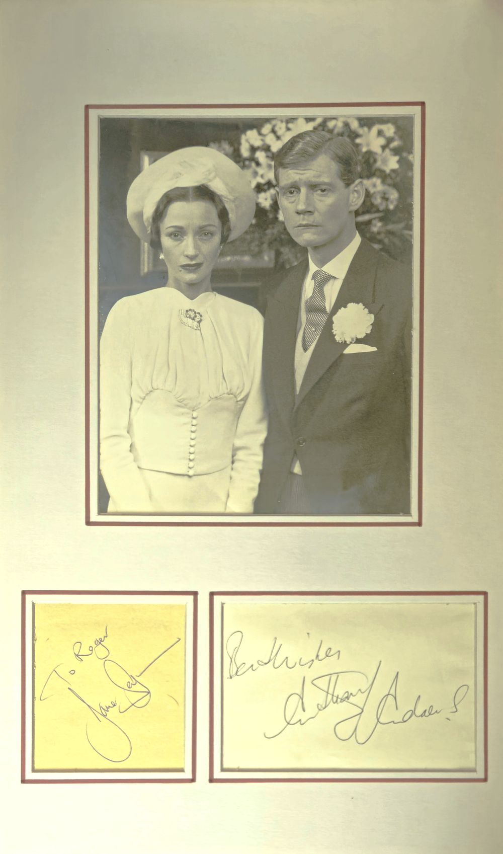 Lot 492: Jane Seymour and Anthony Andrews signature pieces mounted...