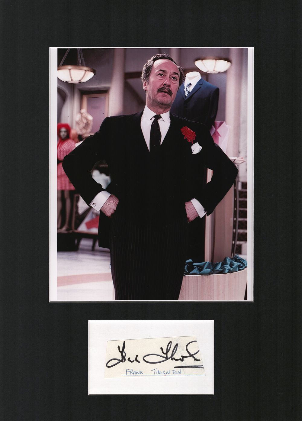 Lot 493: Frank Thornton 16x12inch mounted signature piece includes signed...