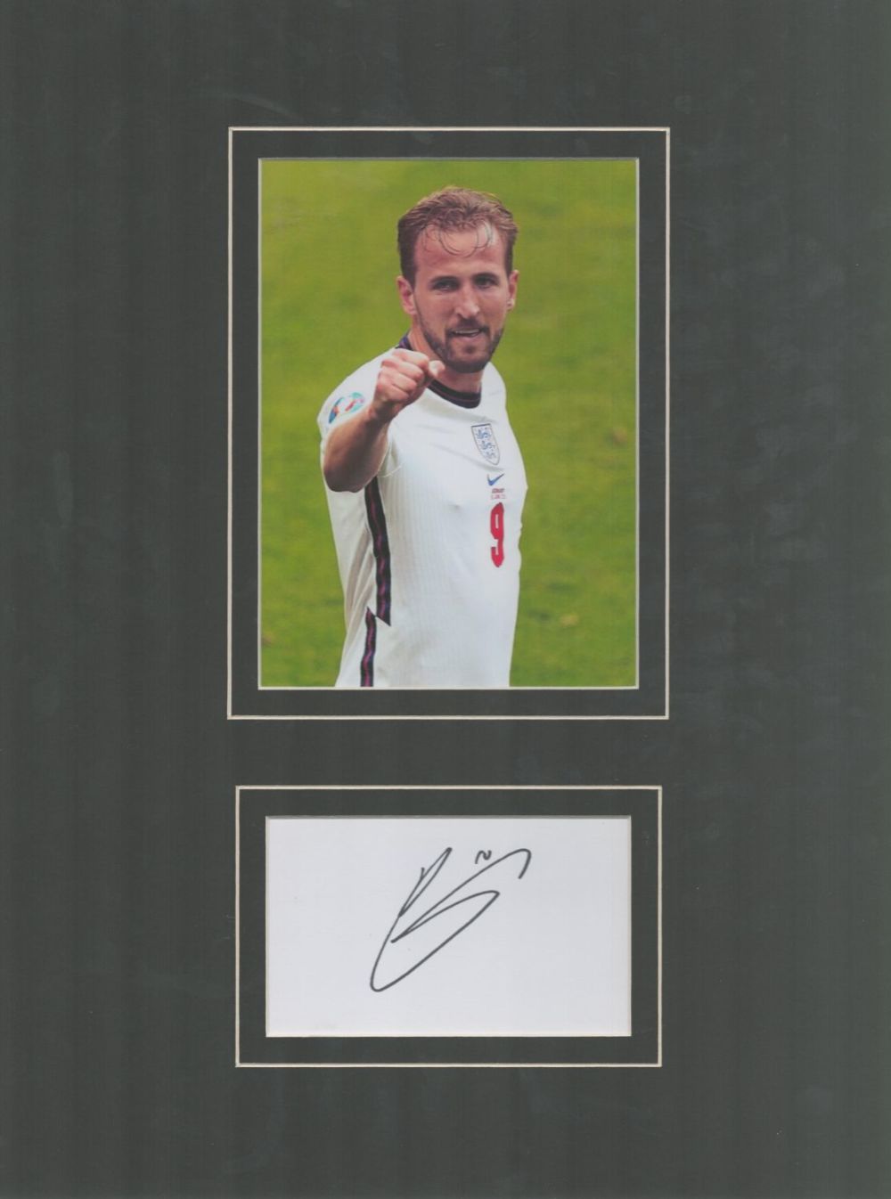 Lot 291: Harry Kane 16x12 overall mounted signature piece includes...