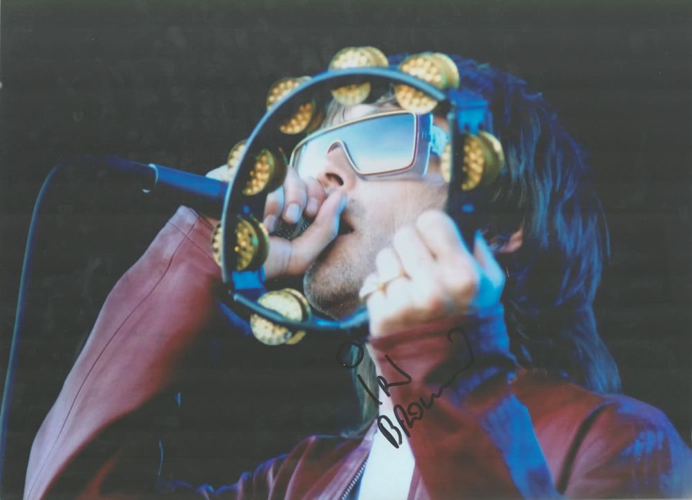 Lot 301: English singer Ian Brown Signed 16x12 inch Colour...