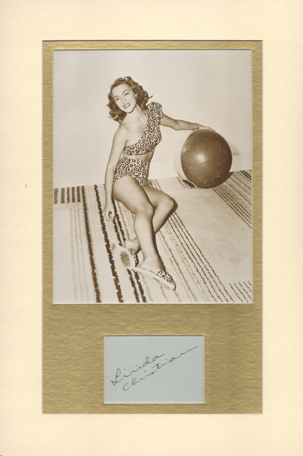 Lot 309: Linda Christian 17x11 overall mounted signature piece includes...