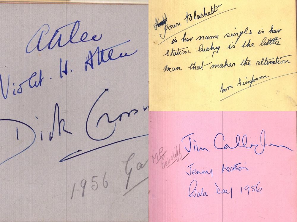Lot 2: Historic autograph book. Includes signatures of Clement Attlee,...