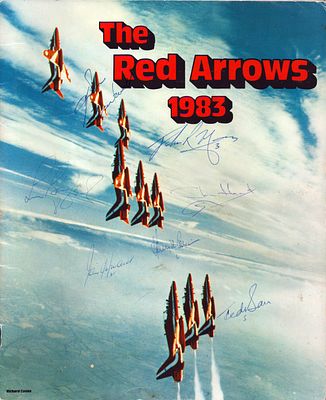 Red Arrows Display Team Booklet, Signed by 8 Red Arrows Display Team 1983, rare item signed on 