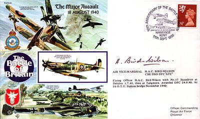 Air Vice Marshal H.A.C. Bird-Wilson CBE Signed FDC The Major Assault 1940 date stamped 1990. 