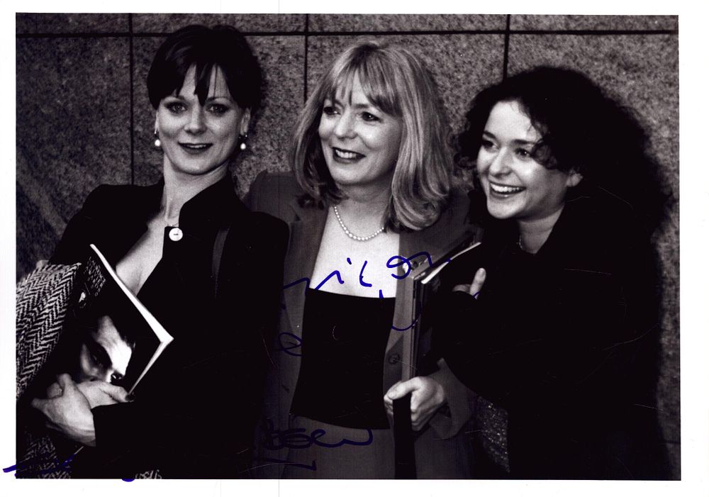 Lot 160: Alison Steadman and Samantha Bond signed black and...