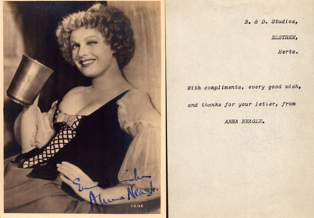 Lot 173: Anna Neagle signed black and white photo with...