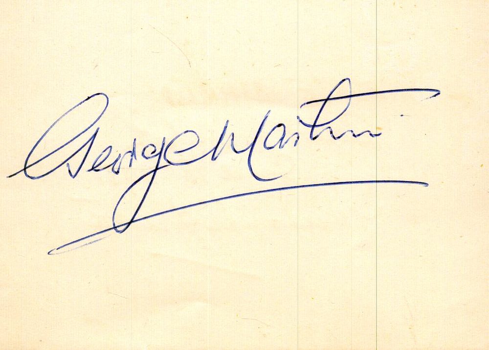 Lot 191: George Martin signed signature piece on June 18th,...