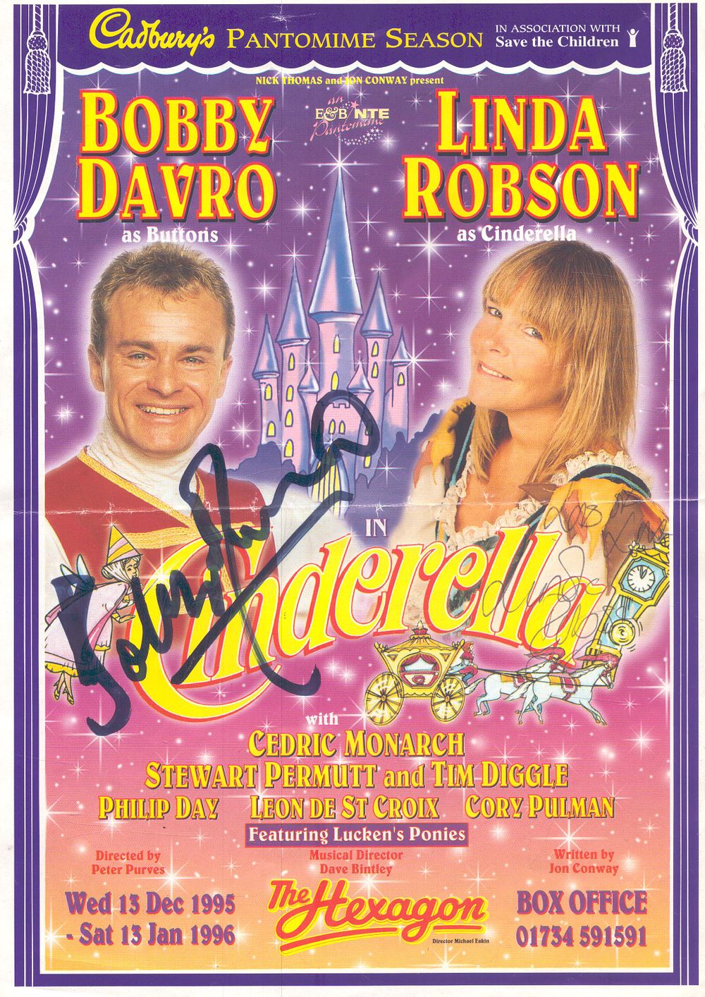Lot 194: Bobby Davro and Linda Robson signed Cinderella Pantomime...