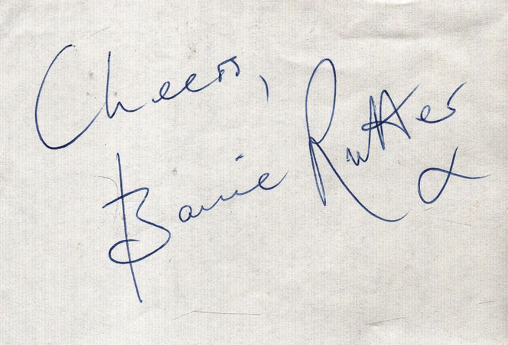 Lot 200: Barrie Rutter signed signature piece 4.25x3 inch.