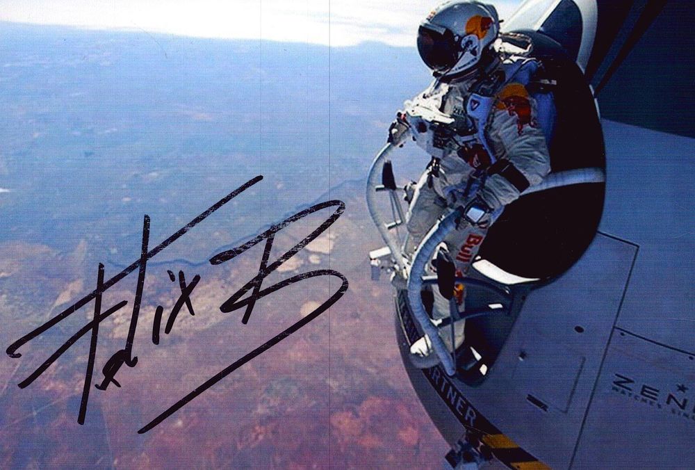 Lot 311: Felix Baumgartner signed photo of his historic leap...