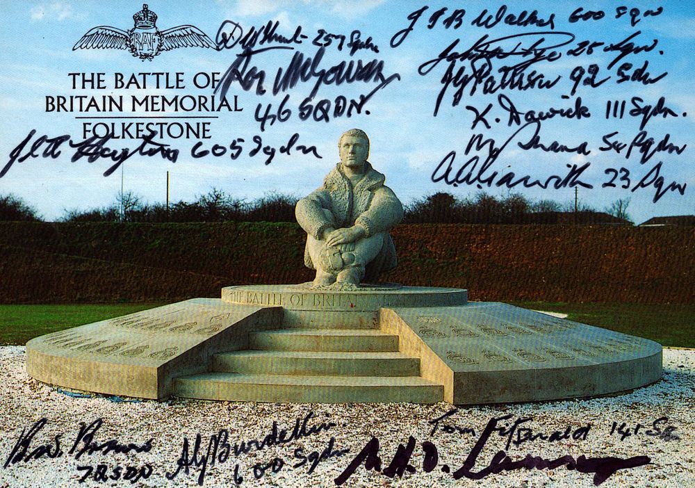 Lot 361: Multi signed Battle of Brittain postcard. Signed by...