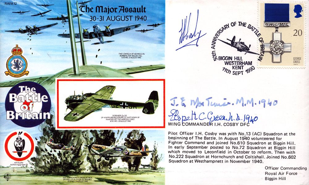 Lot 369: Multi signed FDC by Wing Commander H.C. Green,...