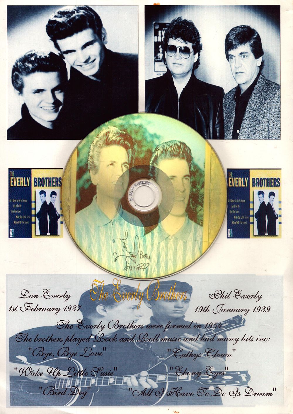 Lot 392: The Everly Brothers, Don and Phil, signed CD...