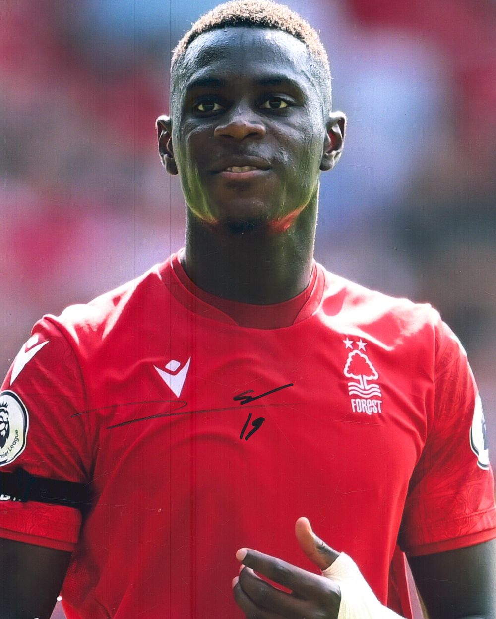 Lot 452: Moussa Niakhate signed coloured photo, 10x8inch.