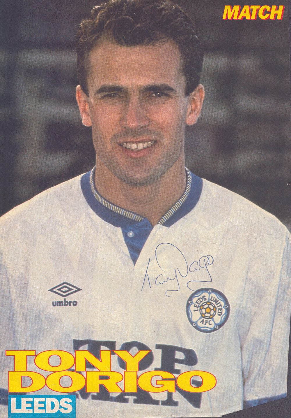Lot 497: Tony Dorigo signed Match magazine page, 12x8.