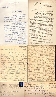 Sir Frederick Ashton five letter on ballet and personal matters, unknown senders.