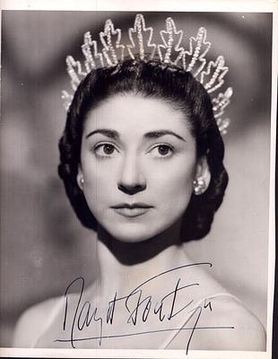 Margot Fonteyn signed black and white photo head shot photo, 10x8inch.