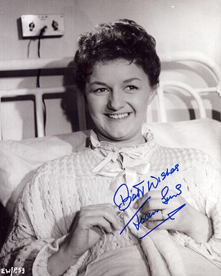 Joan Sims in 'Carry on' signed black and white photo, 10x8inch.