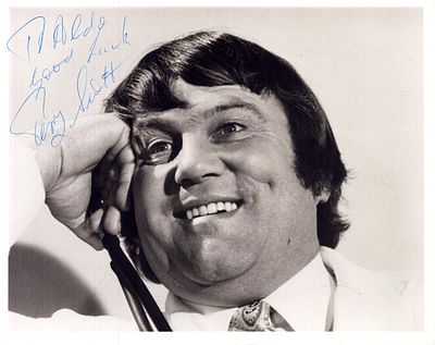 Terry Scott signed black and white photo, 10x8inch.