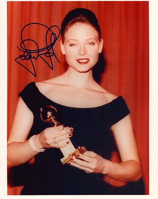 Jodie Foster signed coloured photo, 10x8inch.