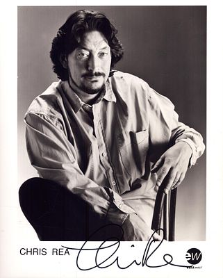 Chris Rea Singer/Songwriter signed black and white promo photo 10x8inch.