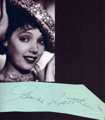 Jessie Matthews signed signature piece with black and white photo.