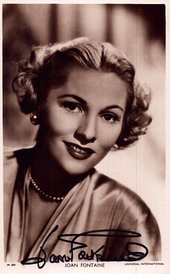 Joan Fontaine signed black and white 6x4inch photo.