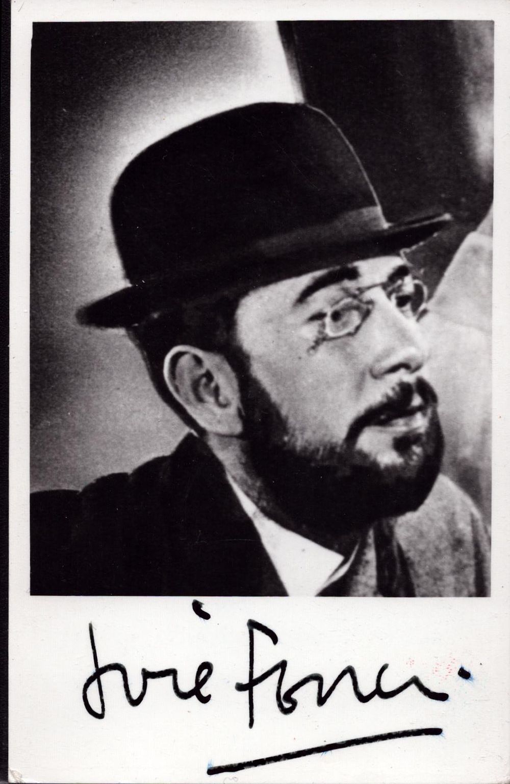 Lot 215: Jose Ferrer signed 6x4 inch approx. black and...