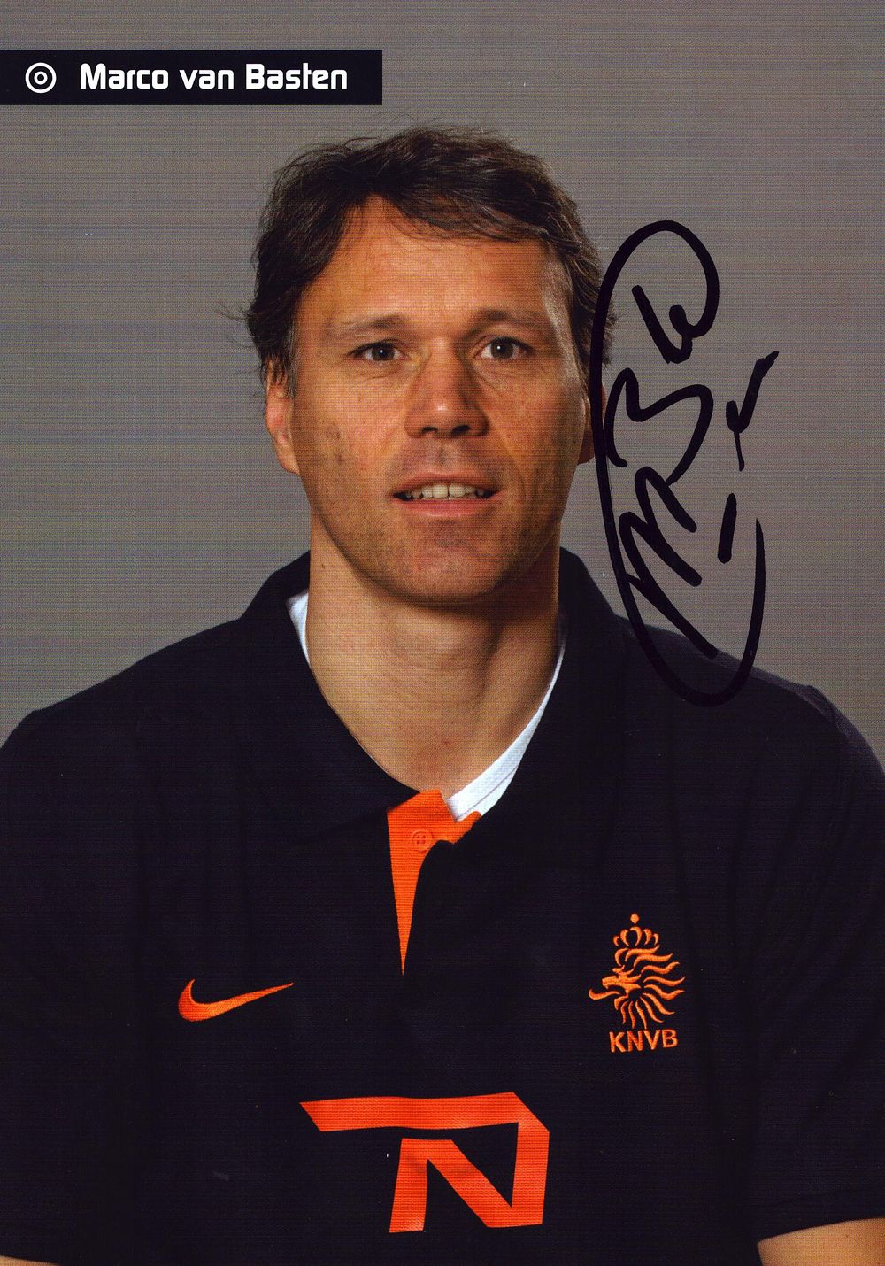 Lot 225: Marco van Basten signed 8x6 inch promo card.