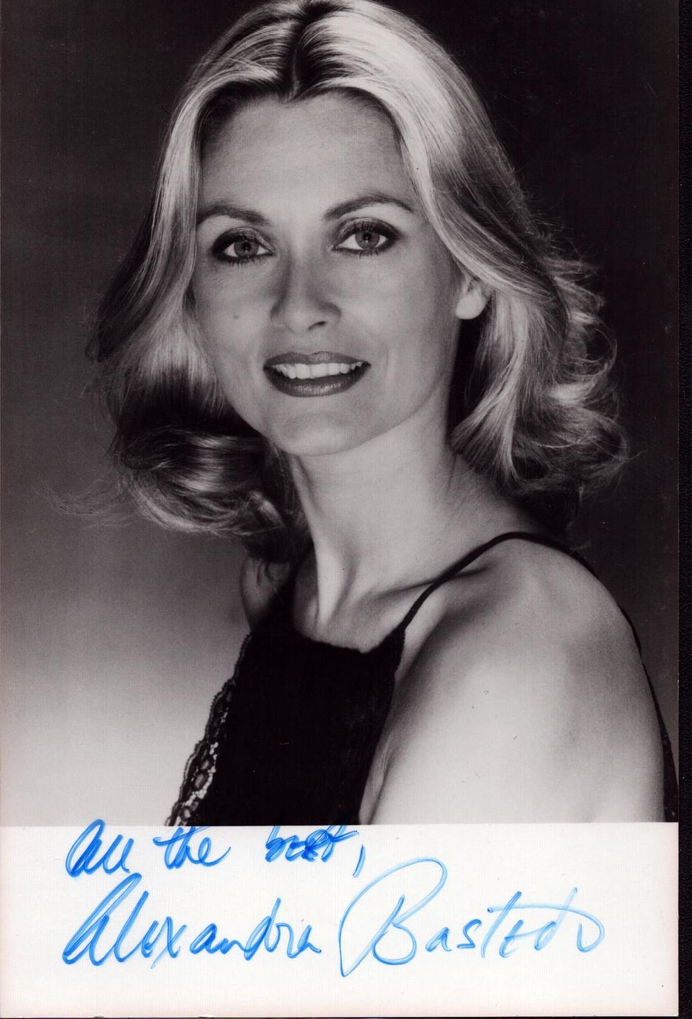 Lot 229: Alexandra Bastedo signed 6x4 inch black and white...