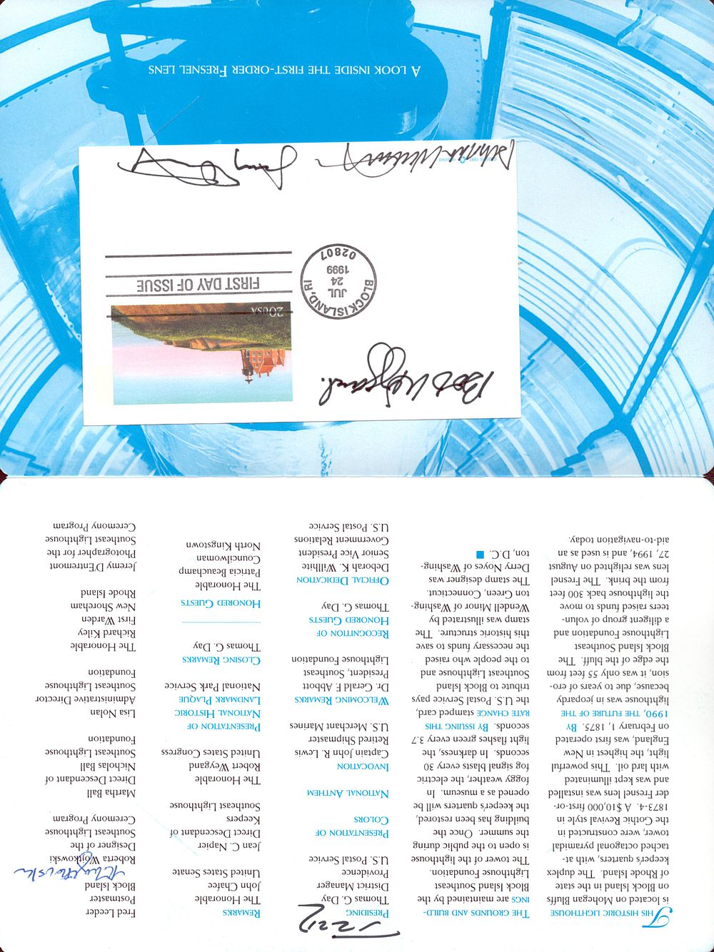 Lot 238: Block Island, Rhode Island, Mult signed FDC Robert...